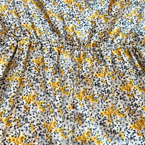 Francesca’s Miami Gold Floral Romper - Picture 2 of 6